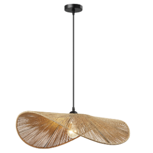 Metal and Paper String Pendant, Natural