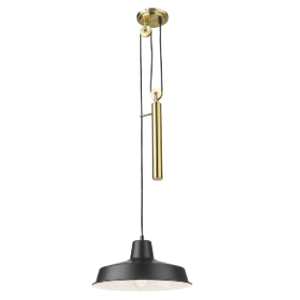 Metal Pendant with White Inner, Antique and Black