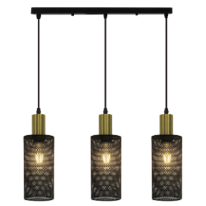 Metal Pendant, Black and Gold, 3x 40W ES (Not Included)