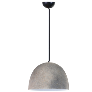 Metal Pendant with Ceramic Shade, Grey