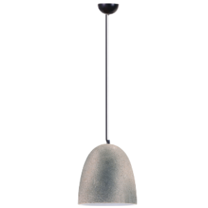 Metal Pendant with Ceramic Shade, Grey