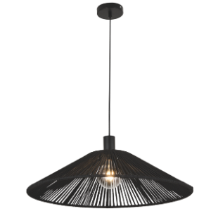 Metal and Nylon Rope Pendant, Black