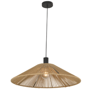 Metal and Nylon Rope Pendant, Natural