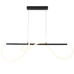 Matt Black Metal and Flexible LED Silicone Tubing Pendant
