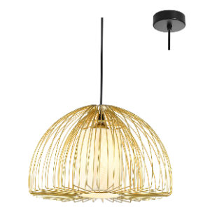 Steel Sunbeam Large Pendant, White & Gold