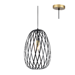 Steel Noir Elegance Medium Pendant, Black & Gold