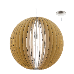 Cossano Pendant 700mm, Maple wood/Satin Chrome