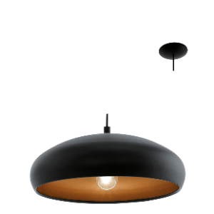 Mogano 1 Pendant, Black and Copper