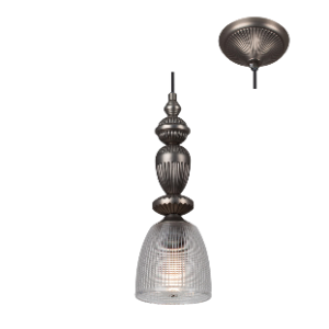 Nottingham Pendant Black with Clear Glass, Black Nickel