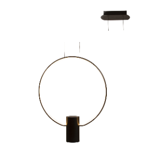 Aurora Round Pendant, Black