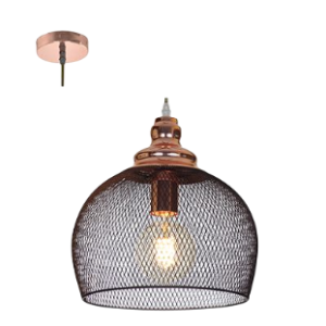 Mesh Pendant, Matt Black/Copper