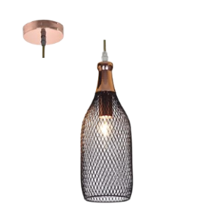 Mesh Pendant, Matt Black/Copper