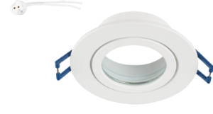 Die Cast Aluminium, Straight Downlight, Splashproof with Glass, White