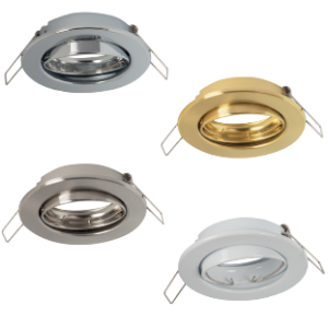 Pressed Metal Downlight, Tilt without Lampholder, Cut out 65mm, Chrome