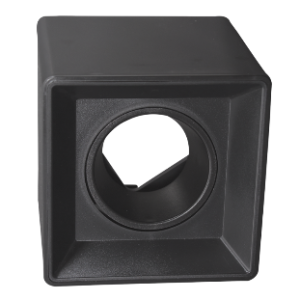 Surface Mount Polycarbonate Downlighter with Antiglare Ring, Tilt, Without Lampholder, Black