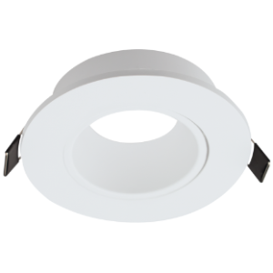 Round Recessed Polycarbonate with Antiglare Ring, Tilt, without lampholder, White