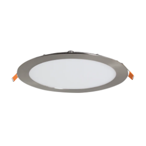 Die Cast Aluminium Downlight with Polycarbonate Cover, Satin Chrome, Dimmable, 12W LED (Included) 1x Electronic LED Driver (Included)
