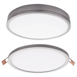 Surface Mounted or Recessed Slimline LED, Die Cast Aluminium with Polycarbonate Cover, Satin Chrome, 16W LED (Included) 1x LED Driver (Included)