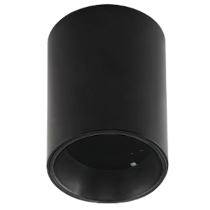 Surface Mount Polycarbonate Down Light, Straight, Without Lampholder, Black, GU10 LED Bulb / 7W (Not Included)