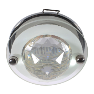 Pressed steel downlight with crystal ball, Pressed Steel, Chrome, Excluding 1x GU5.3 MR16 max 50W 12V