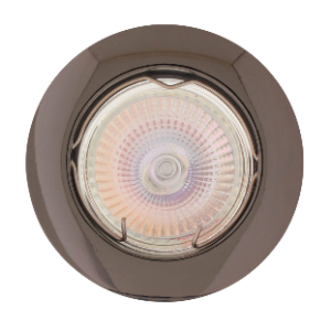 Aluminium Downlight, Straight curved rim, Gun Metal, Excluding 1x GU5.3 max 50W MR16 12V