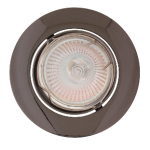 Aluminium Downlight, Tilt curved rim, Gun Metal, Excluding 1x GU5.3 max 50W MR16 12V