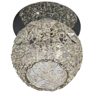 Pressed Steel Aluminium Downlight With Crystal Shade, Chrome, Excl 1x G4 max 20W Bi-pin12V