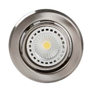 Pressed Steel Downlight, Tilt, Satin Chrome, Excluding 1x GU10 max 50W PAR16 230V