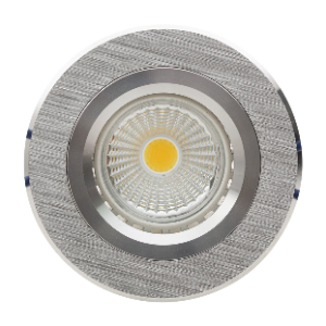 CNC Aluminium Downlight, Round Straight, Brushed Aluminium, Excluding 1x GU5.3 max 50W MR16 12V