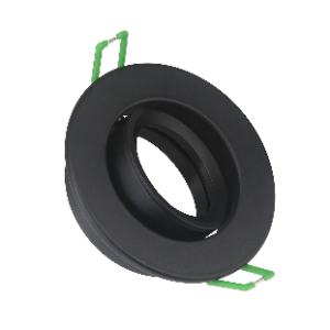 CNC Cut Pure Aluminium Downlighter Fitting, Tiltable, Matt Black, 75mm Cut out