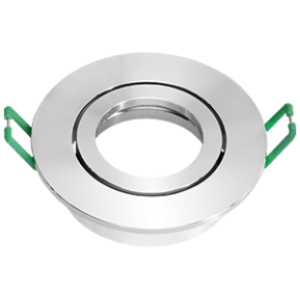 Tiltable CNC Cut Pure Aluminium Downlighter Fitting, Satin Silver