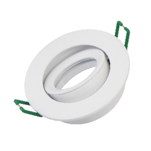 Tiltable CNC Cut Pure Aluminium Downlighter Fitting, Matt White