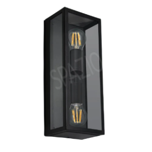 Rubik Long Wall Fitting, Black, 2x 60W