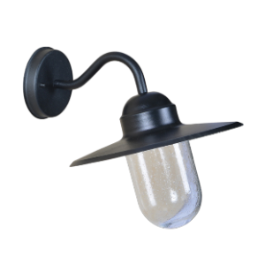 Chic Bracket Wall Ligh, Matt Black with Seedy Glass, 40W E27