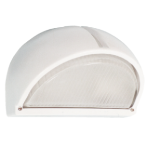 Outdoor Bulkhead, Die Cast Aluminium with Frosted Glass, White, 1x 60W ES