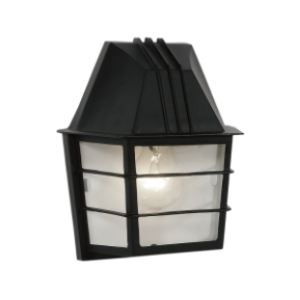 Die Cast Aluminium with Clear Glass Lantern, Black, 1x 60W ES
