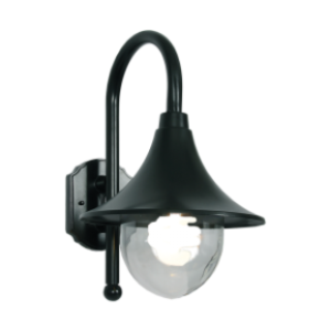 Aluminium with Clear Polycarbonate Cover Lantern, Black, 1x 60W ES