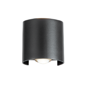 Aluminium LED Wall Bracket with Glass, Up And Down Facing, Black, 2x 1W LED (Included), 3000K