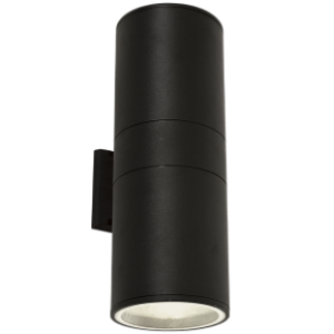Down Facing Lantern, Die Cast Aluminium with Clear Glass, Black, 2x 12W Compact Fluorescent