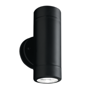 PVC Up and Down Facing Lantern, Black, 2x 7W LED GU10 (Not Included)