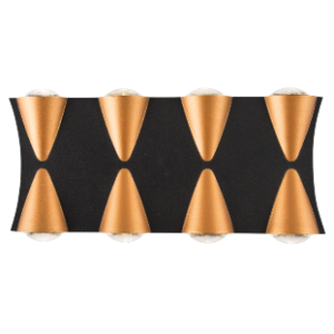 LED Wall Bracket, Up and Down Facing, Black and Gold, 8W LED (Included)
