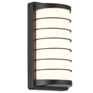 LED Outdoor Light, Plastic Base with Opal PC Cover, Black, 22W LED (Included)