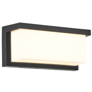 LED Outdoor Light, Plastic Base with Opal PC Cover, Black, 22W LED (Included)