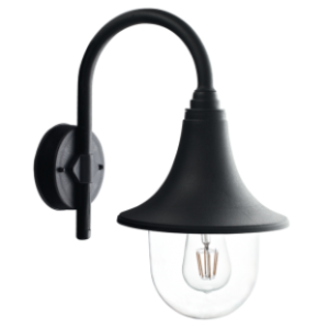 PVC with Clear PVC Cover Lanter, Black, 1x 18W ES (Energy Saver or LED Only)