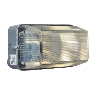 Rectangular plastic bulkhead, Grey, Excluding 1x B22 max 100W