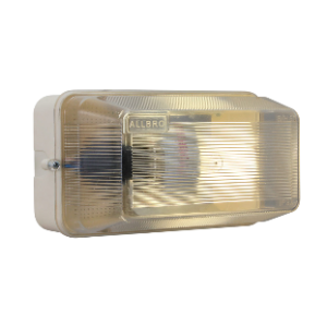 Rectangular Plastic Bulk Head, White, 1x 60w