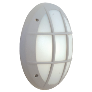 Fumagalli Danzi Oval Bulkhead with grid, Grey/Opal, Excluding 1x E27 23W