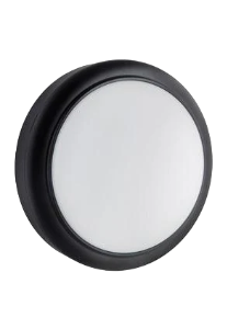 Round Bulk Head, Black, LED 1x 15W