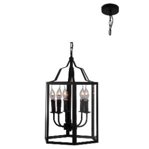 Outdoor Hanging Lantern, Black, Excluding 5x E14 max 40W
