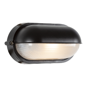 Small Oval Eyelid Bulkhead, Black, Excl. 1x E27 60W max